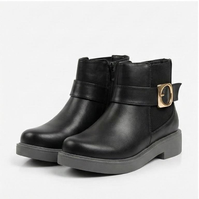 Buckle Charm – Black Ankle Boot