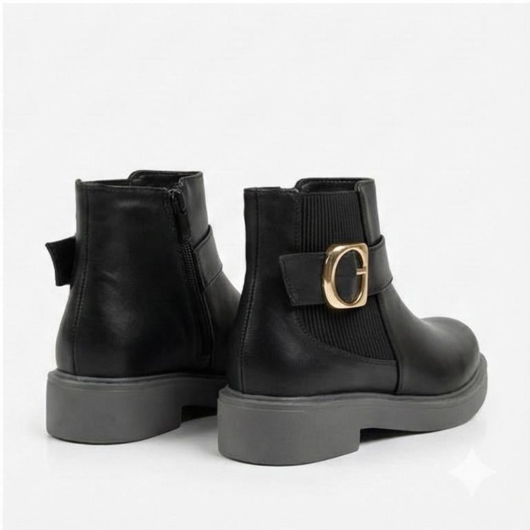 Buckle Charm – Black Ankle Boot